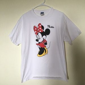 Disney Minnie Mouse Florida tubular cotton white T-shirt. Size L.